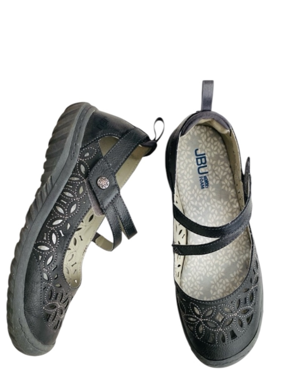 JBU Women's Bellerose Encore Mary Jane Shoes Sz 9 Charcoal Gray Butter Mom Vegan
